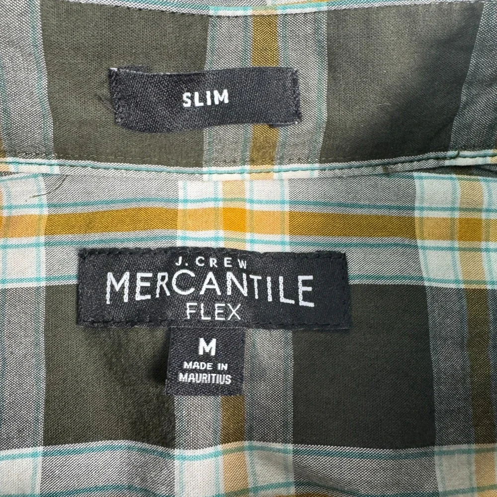 J.CREW Mercantile Flex‎ Shirt Men Medium Slim Fit Long Sleeve Plaid Button Down